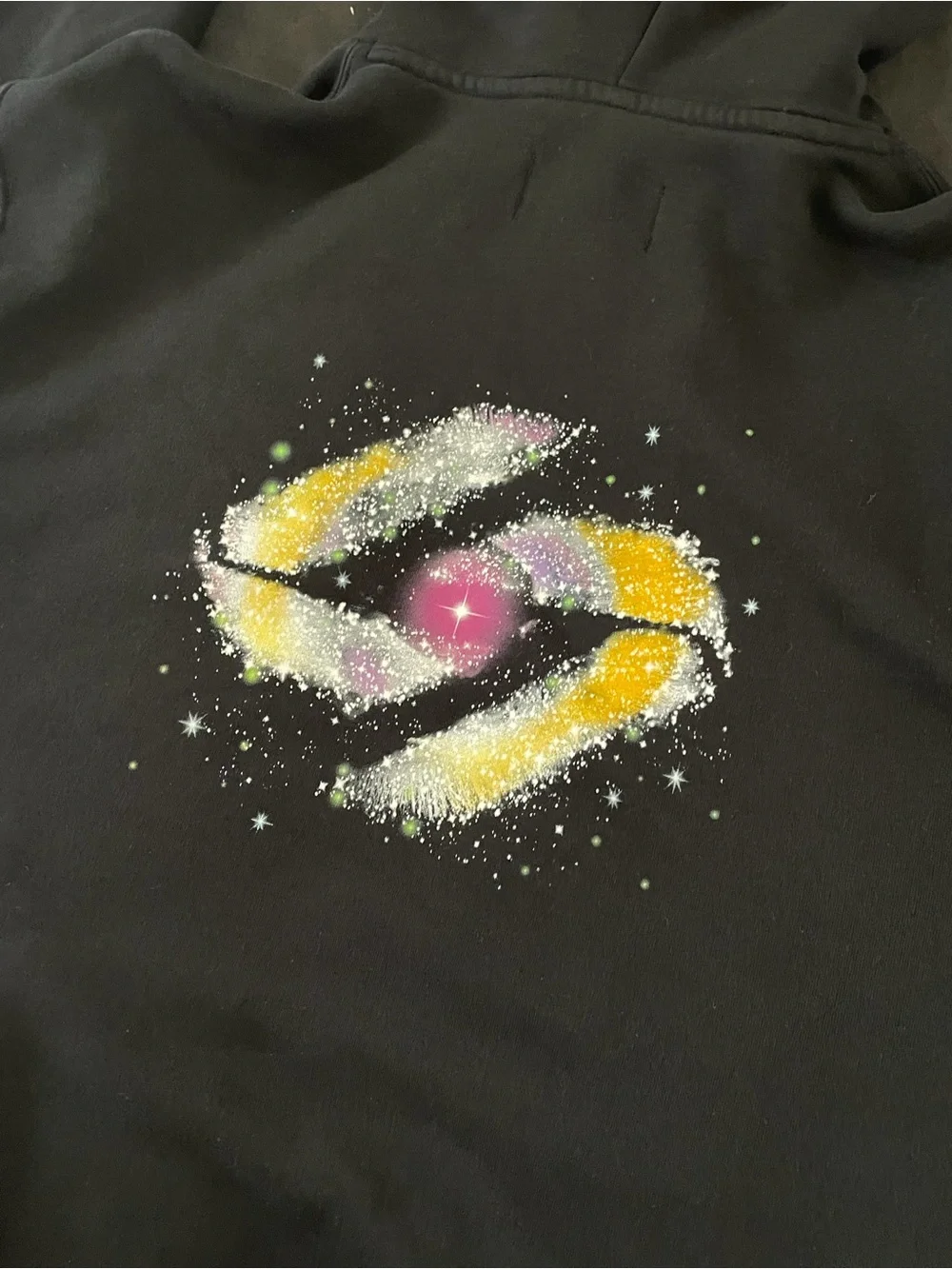 Jordan Black Hoodie with Yellow Jumpman and White Graphic
